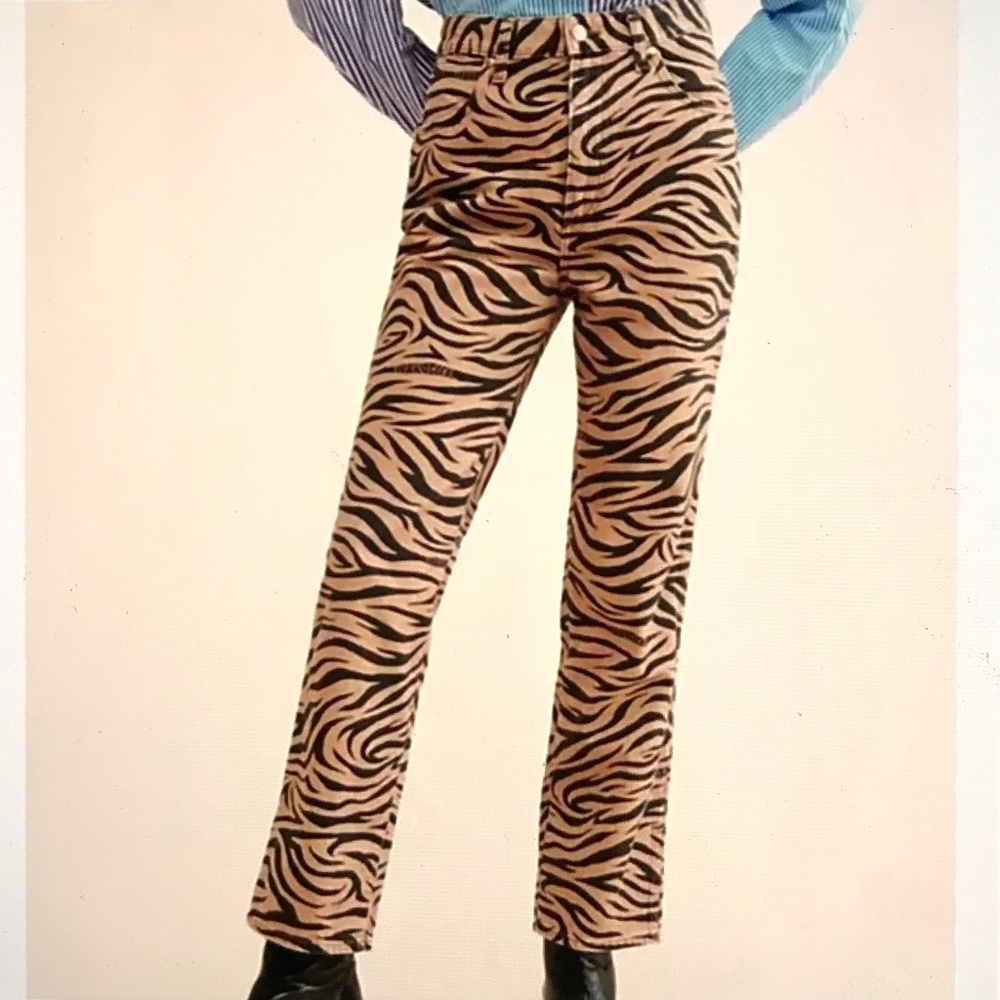 WRANGLER X FREE PEOPLE Wild West Zebra Print Jeans Size 26